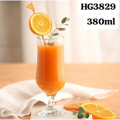 6-Piece Tulip Shape Cocktail & Wine Glass Set – 380ml Premium Lead-Free Crystal with Long Stem and High-Stability Flat Bottom