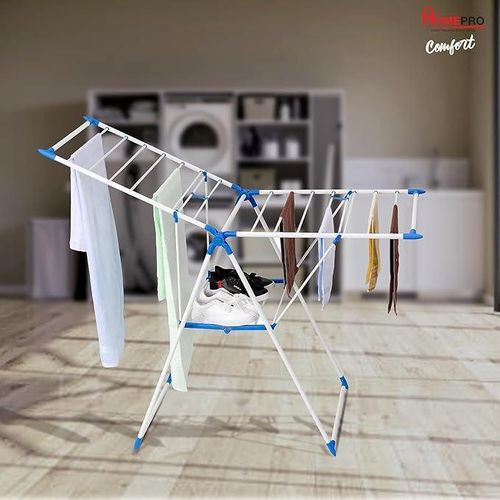 SteadySpred Heavy-Duty Butterfly Clothes Drying Rack – Rust-Proof Foldable - Portable Laundry Wing Stand with 10 Infinity Hooks Assemled