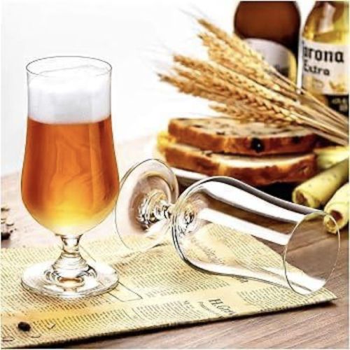 6-Piece Tulip Shape Cocktail & Wine Glass Set – 380ml Premium Lead-Free Crystal with Long Stem and High-Stability Flat Bottom