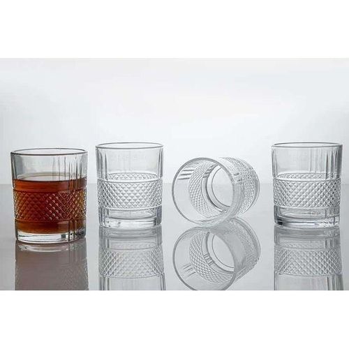 6-Piece Reflectique Italian Whisky Glass Set – Premium 280ml Lead-Free Crystal Tumblers with Classic Diamond-Cut Design