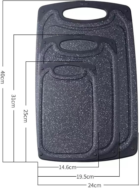 3-Piece Heavy-Duty Non-Slip Cutting Board Set – Small to Extra Large BPA-Free Chopping Boards with Juice Grooves and Carrying Handles
