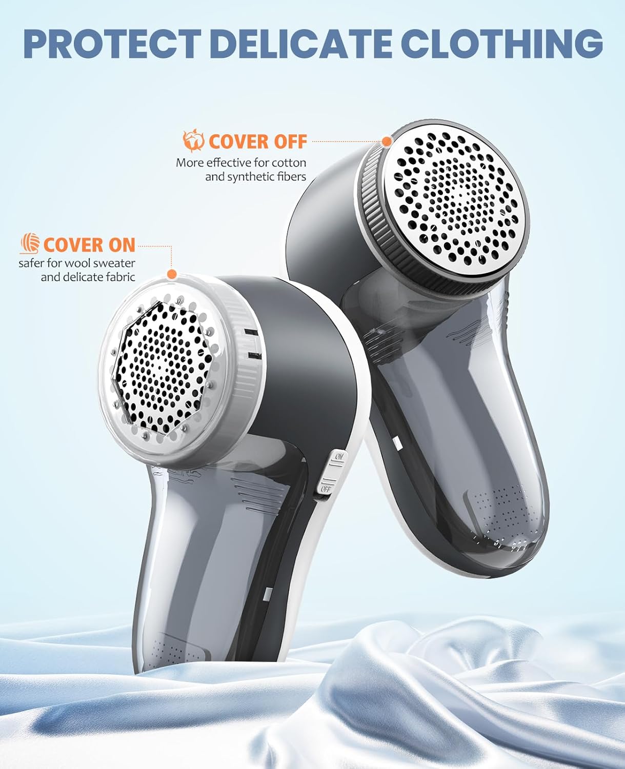 POPCHOSE Fabric Shaver, Sweater Shavers to Remove Pilling, Lint Shaver with 6-Leaf Blades, Electric Lint Remover for Clothes, Couch, Furniture, Fuzz, Lint Ball, Pillings, USB Rechargeable