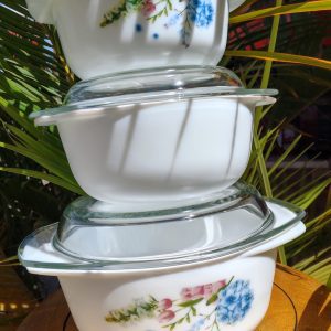 3-Piece Premium Opal Glass Casserole Set – Heat-Resistant Serving Bowls with Transparent Lids (1L, 1.5L, 2.5L)
