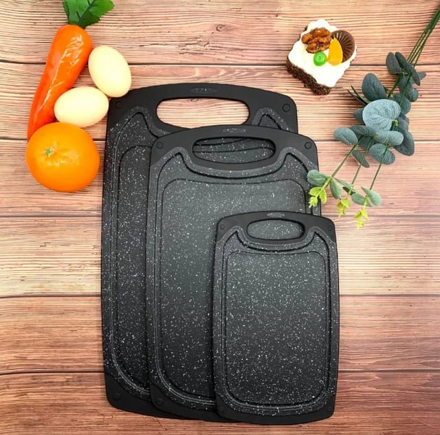 3-Piece Heavy-Duty Non-Slip Cutting Board Set – Small to Extra Large BPA-Free Chopping Boards with Juice Grooves and Carrying Handles